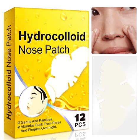 12 Pcs Blackhead Removal Nose Patch Hydrocolloid Nose Strips Pore