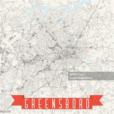 Greensboro North Carolina Usa Vector Map High Res Vector Graphic