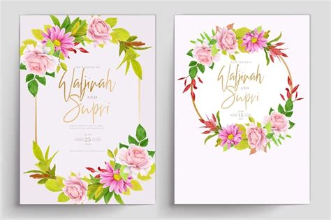 Tarjeta De Boda Con Dise O De Decoraci N Floral Vector Gratis