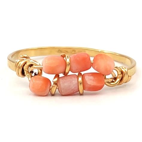 Carats Or Jaune Bague Corail Rouge De M Diterran E Catawiki