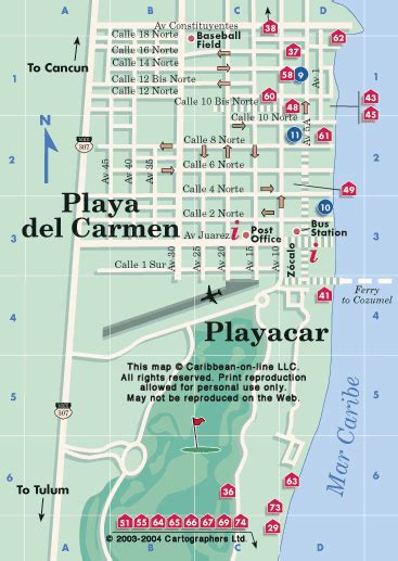 Playa Del Carmen Map Mexico On Line