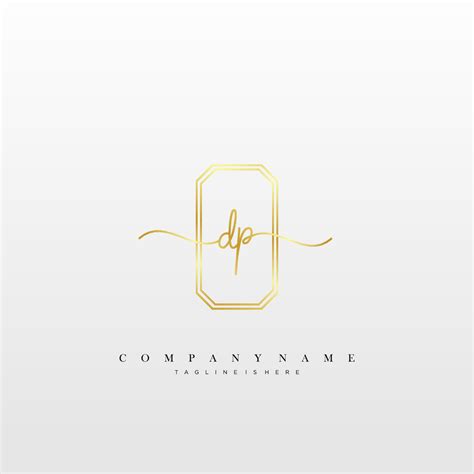 Dp Initial Handwriting Minimalist Geometric Logo Template Vector