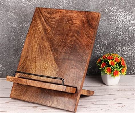 Amazon Cookbook Stand Rustic Wood Cookbook Holder Cutting Board