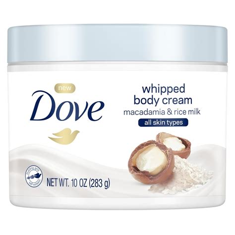 Dove Whipped Body Cream Macadamia And Rice Milk 10 Oz