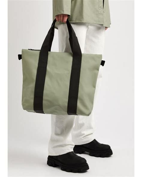 Rains W Mini Rubberised Tote In Green Lyst