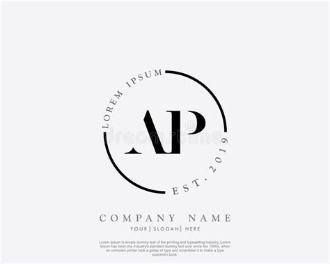 Initial Letter Ap Logo Handwritten Signature Logo Stock Vector