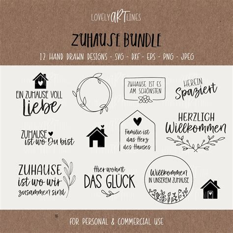 Zuhause Svg Bundle Plotterdatei Haus F R Cricut Daheim Vector Icons