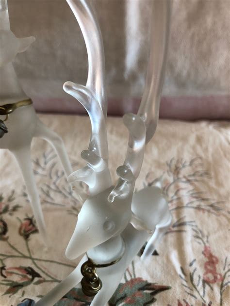 Silvestri Reindeer Frosted Glass Figurines Etsy