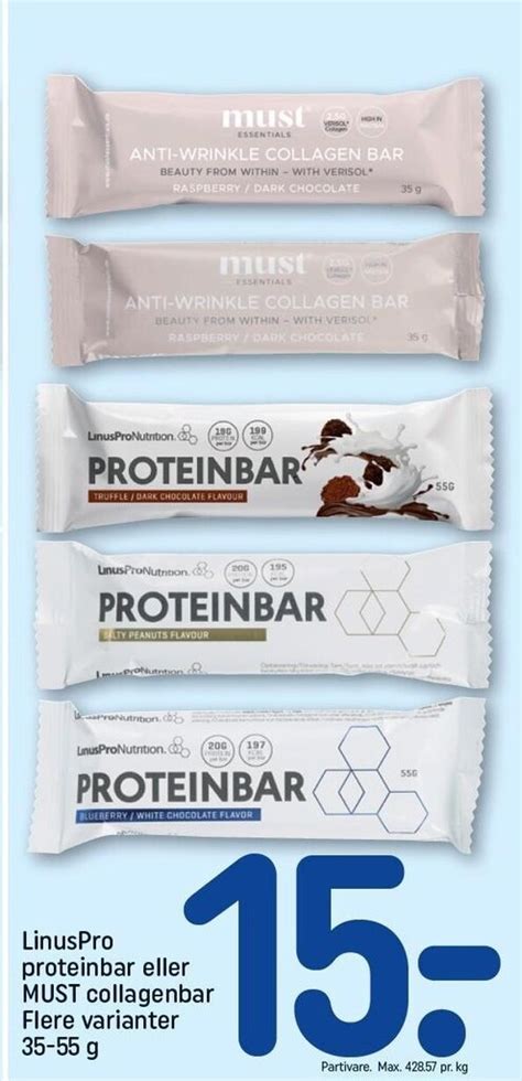 Linuspro Proteinbar El Must Collagenbar Tilbud Hos Rema 1000