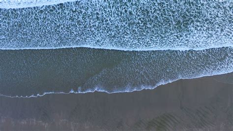 Download Wallpaper 3840x2160 Beach Waves Aerial View Sea Surf 4k