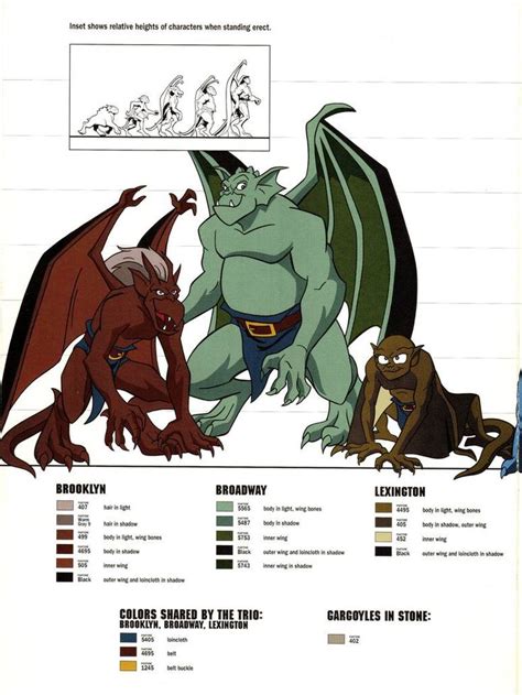 Gargoyles Size And Color Chart 3 By