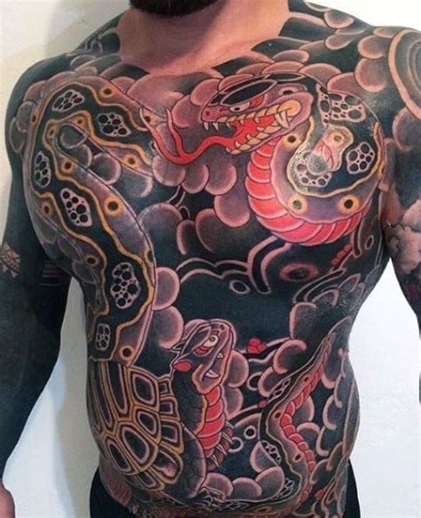 Med Tech Chest Tattoo Men Japanese Tattoo Cool