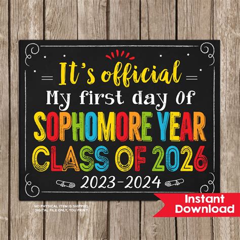 First Day Of Sophomore Year Sign First Day Of 10th Grade Sign Etsy