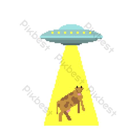 Ufo Pixel Art Pixelated Flying Saucer Isolated Png Images Psd Free