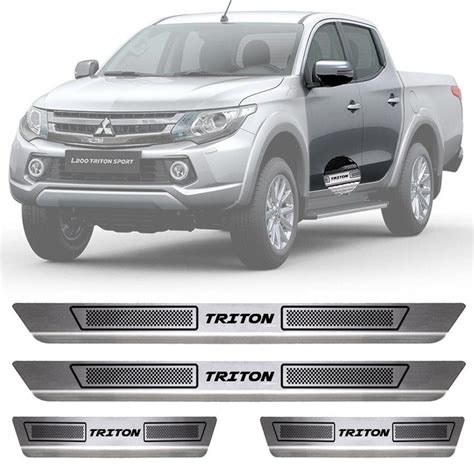 Soleira De A O Inox Escovado Mitsubishi Triton Portas