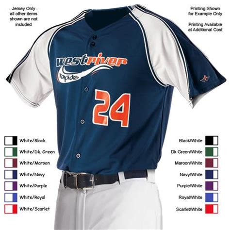 Alleson Prommjy Youth Full Button Custom Baseball Jerseys Baseball