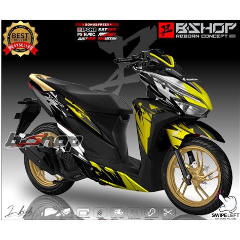 Jual Sticker Decal Full Body Vario 150 Motif Grafis Simpel Keren