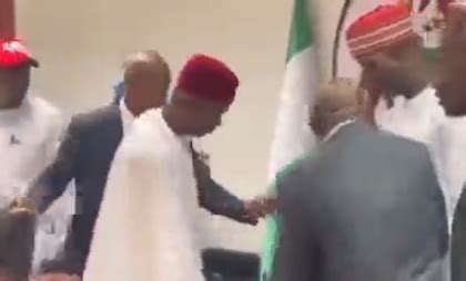 VIDEO: Kano Gov Abba Kabir Yusuf refuses to sit on Ganduje's official ...