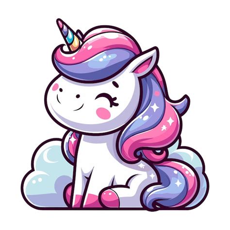 Premium Vector Cute Unicorn Cartoon Character Vector Illustration Happy Adorable Magic Unicorn