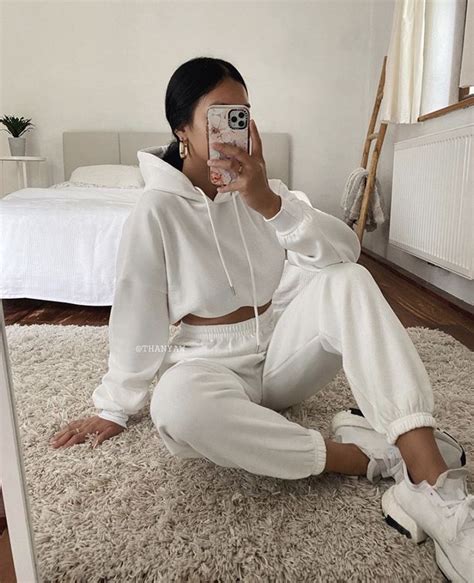 Pin By On Unique Style White Tracksuit Outfit