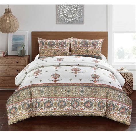 Better Homes And Gardens Linked Medallion 3 Piece Comforter Set Full Queen Multi Color Walmart