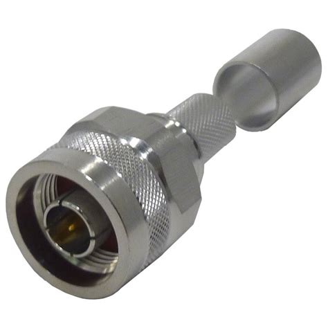 EZ400NMH X Type N Male Crimp Connector Straight Hex Knurled Nut