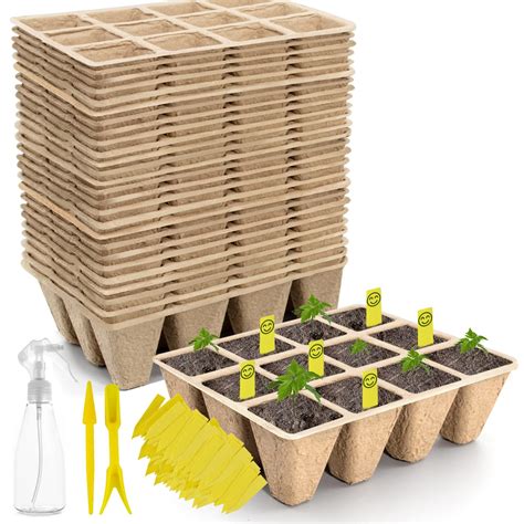 Snapklik Cells Seedling Start Trays Pack Peat Pots Seedling