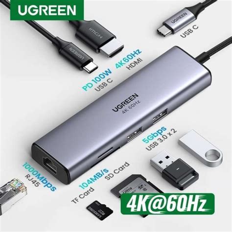 Jual Ugreen 7 In 1 Multi Function Adapter USB C With 4K 60hz HDMI And