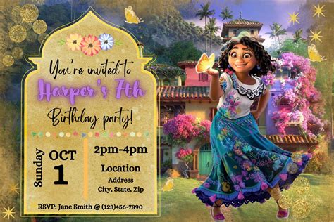 Encanto Birthday Invitation Mirabel Invitation Mirabel Birthday Sibling Digital Invitation