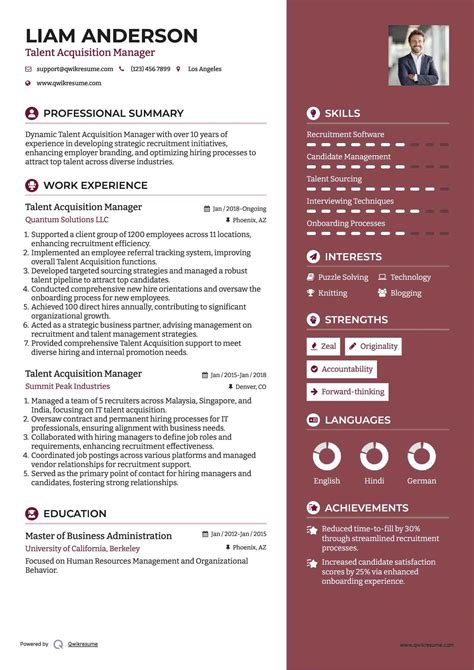 10+ Talent Acquisition Manager Resume Samples & Templates for 2025