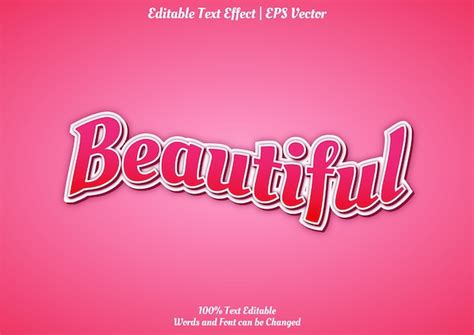 Premium Vector Beautiful Text Effect In Pink Color