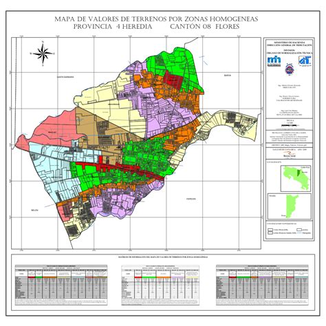 Mapa De Valores De Terrenos Por Zonas Homogeneas Provincia 4 Heredia