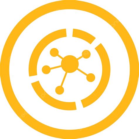 Rounded Vector Icon In Flat Yellow Color Representing A Connections