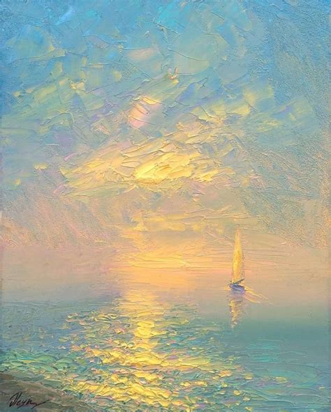 Original Seascape Painting By Dmitry Oleyn Impressionism Art On