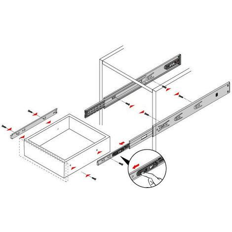 Paire De Coulisses Billes Ka Silent System Hettich Mm