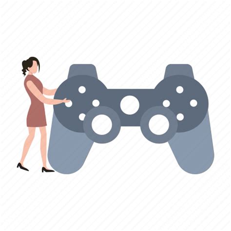 Game Controller Girl Standing Gamer Icon Download On Iconfinder