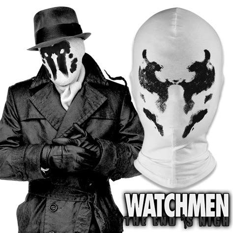 Watchmen Rorschach Mask Walter Kovacs Cosplay White Inkblot Full Face Cotton Mask Halloween ...