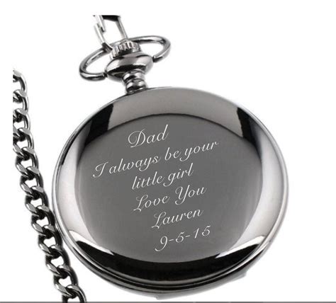 Engraved Pocket Watch Personalized Gunmetal Pocket Watch