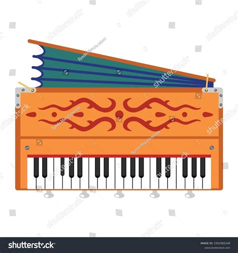 Vector Illustration Harmonium Musical Instrument Stock Vector Royalty