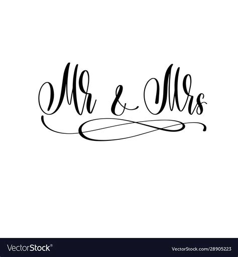 Mr And Mrs Hand Lettering Inscription To Wedding Invitation Or