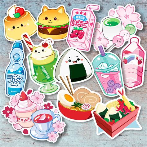 Stickers: 12 pcs Anime Food Stickers around 2.5 inches | Etsy