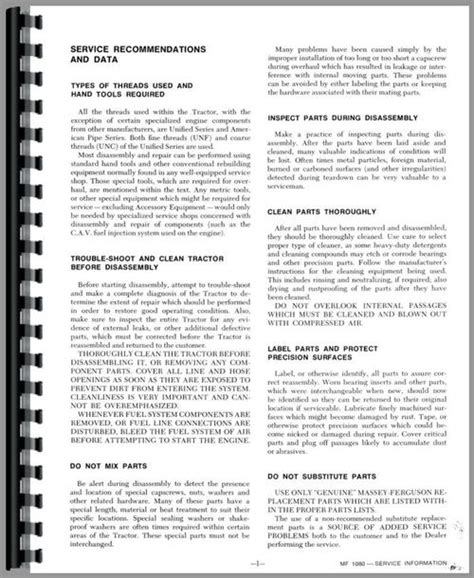 Massey Ferguson 1080 Tractor Service Manual