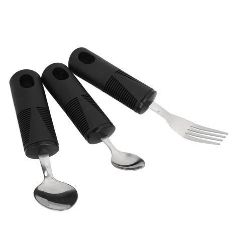 X Adaptive Utensils Stainless Steel Wide Rubber Handle Nonslip Anti