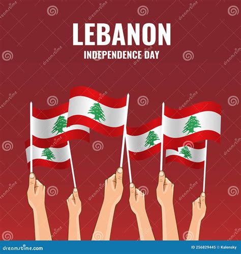 Independence Day in Lebanon Stock Illustration - Illustration of card
