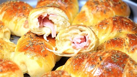 CROISSANT DE QUEIJO E PRESUNTO SUPER FÁCIL PARA O SEU LANCHE