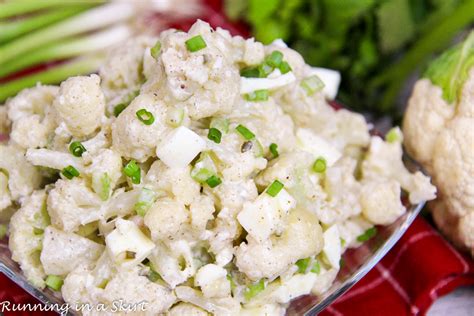 Low Carb Cauliflower Potato Salad {video} Running In A Skirt