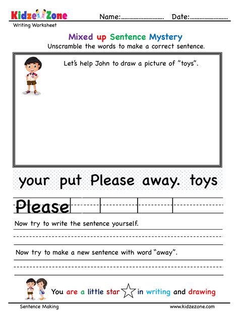 Unscramble Words And Build A Sentence Worksheet 7 Kidzezone