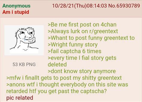 Anon Fails Captcha R Greentext