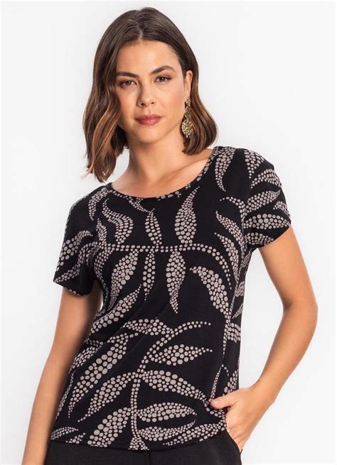 Rovitex Blusa Feminina Em Viscose Preto