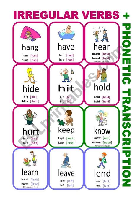 Irregular Verbs Cards